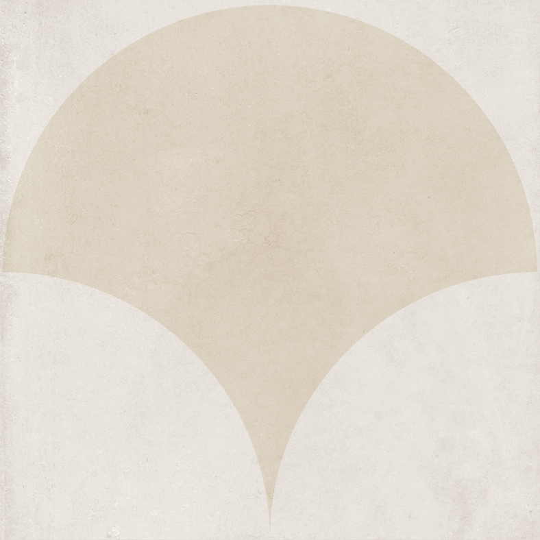 Tiffany Series Butter Oversized Fishscale Tile with a matte finish and soft white base, ideal for feature walls and splashbacks.