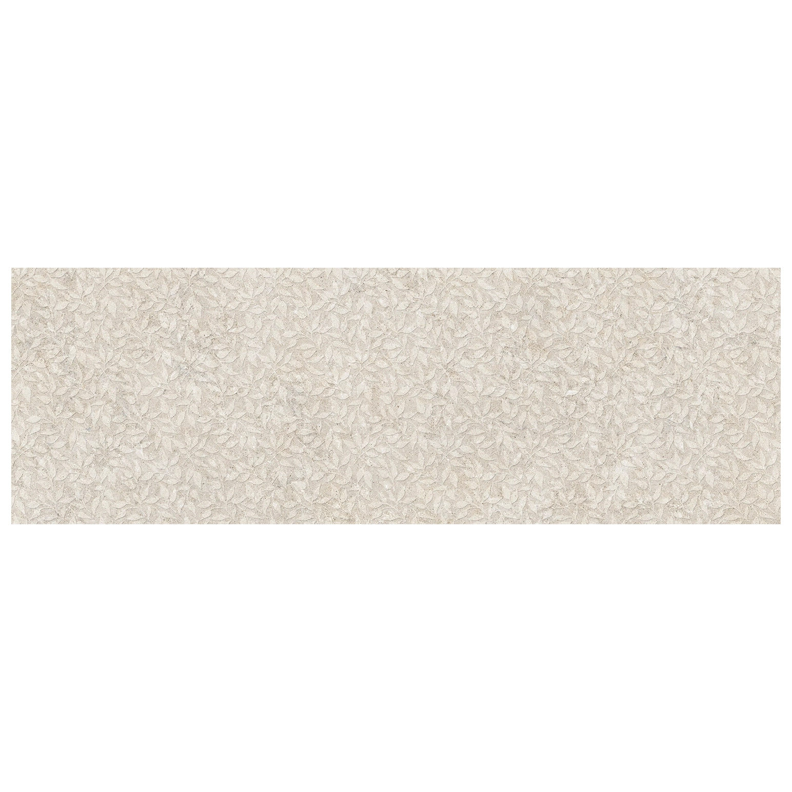 Vinci Desert decorative porcelain wall tile with subtle leaf texture and warm beige tones