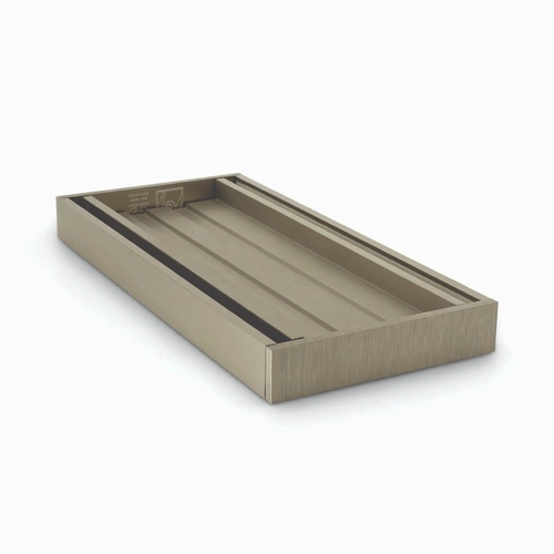 21mm Ezy Flow Tile Insert Grate Brushed Nickel 5600mm Standard Length
