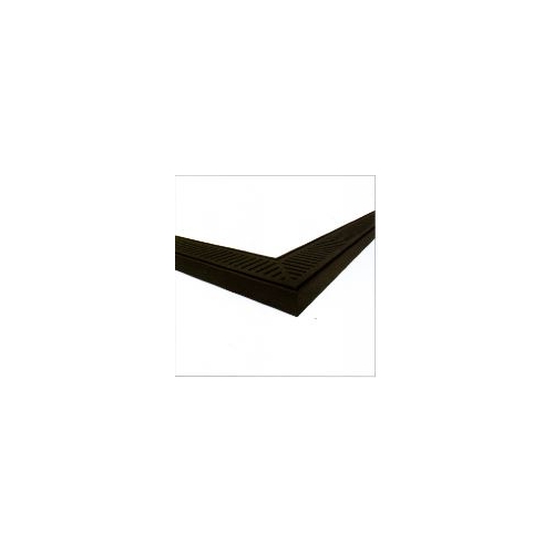 26mm Ezy Flow Heel Guard Grate 45 degree Corner Brushed Black 5600mm Standard Length