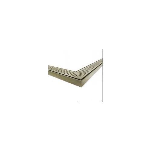 35mm Ezy Flow Heel Guard Grate - 45 Degree Corner - Brushed Nickel 5600mm Standard Length
