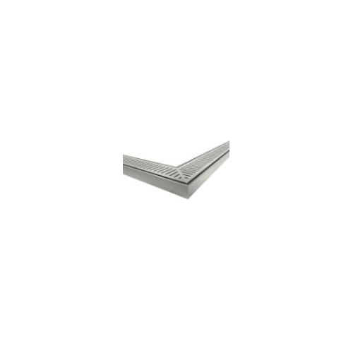 35mm Ezy Flow Heel Guard Grate - 45 Degree Corner - Brushed Silver 5600mm Standard Length
