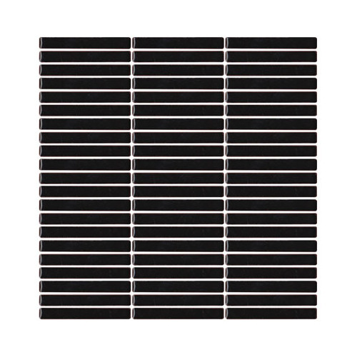 Zest Black Gloss Kit-Kat Tile 12x92mm