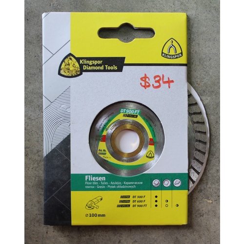 klingspor Diamond Cutting Blade - Turbo Continuous Rim DT900FT – 100MM