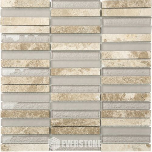 EE0502 - Light Emperador/Glass Mix Mosaic 15x100mm