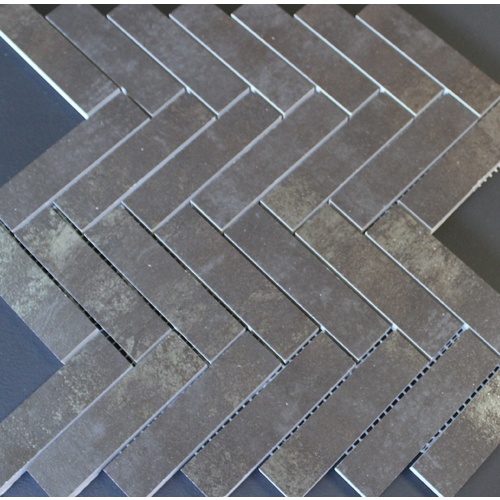 Herringbone Metallic Silver Mosaic EE1771