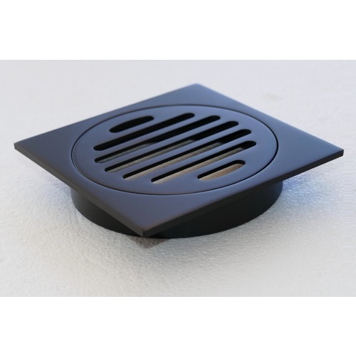 Low Profile, Matte Black Drain: 85x85x20mm