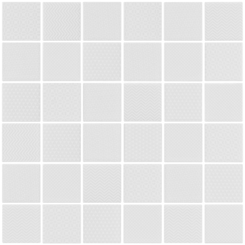 Porcelain Mosaic 'Embossed' 47x47mm - White