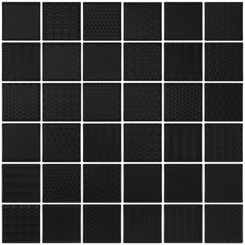 Porcelain Mosaic 'Embossed' 47x47mm - Graphite