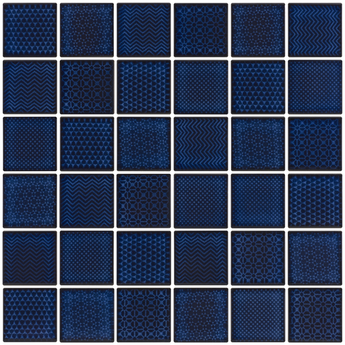 Porcelain Mosaic 'Embossed' 47x47mm - Royal