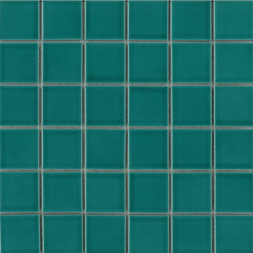 Porcelain Mosaic 47x47mm - Teal Gloss
