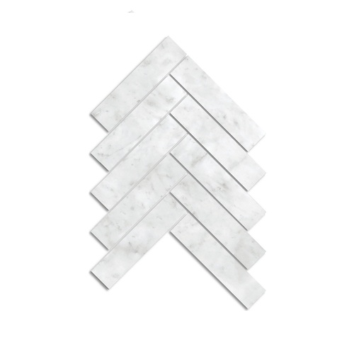 Carrara White Honed Artemis Herringbone 35x150mm