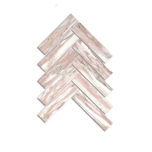 Norwegian Pink Honed Artemis Herringbone 35x150mm