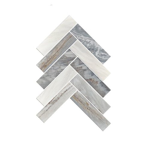 Blue Sandstone Honed Herringbone Pennyround 35x150mm