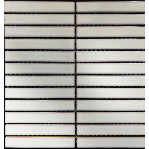 Kit-Kat Mosaics White Antique Gloss 20x145mm
