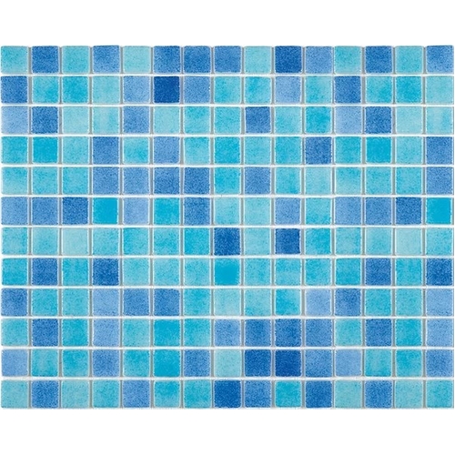 Fog Blend Cabrera Light and Mid Blue glass mosaic